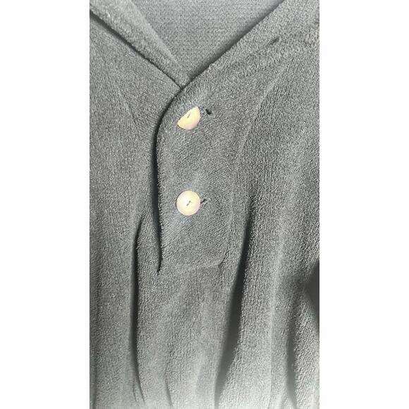 Free People Beach Size Small Black‎ Bino Pullover Button Crop Gathered Sweater - Picture 8 of 12